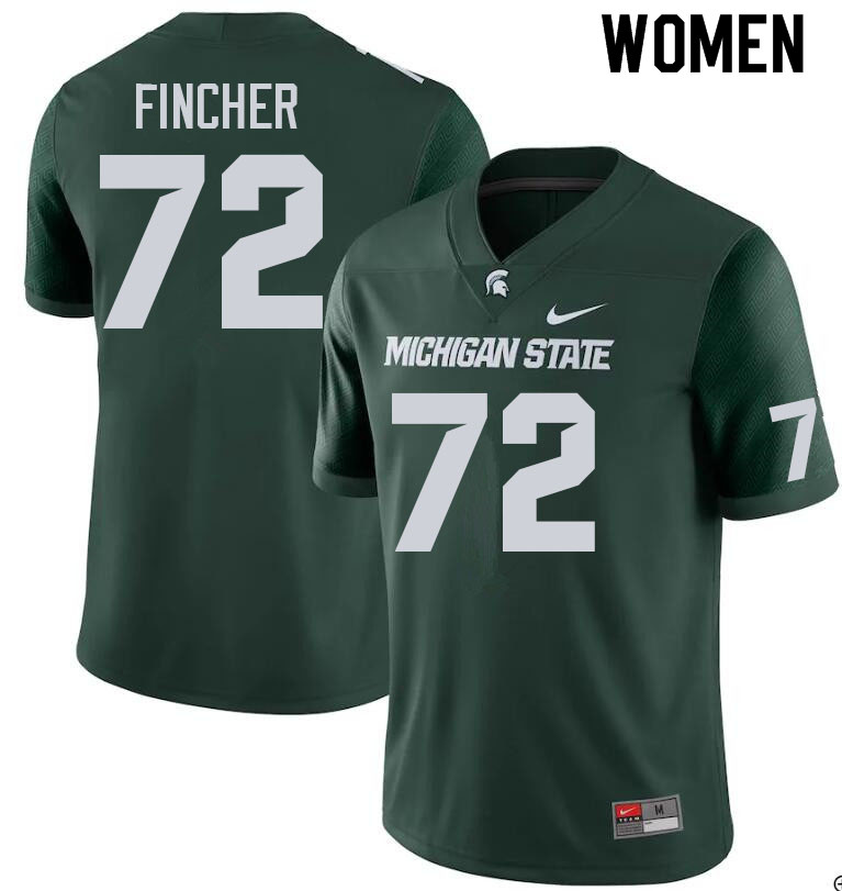 Women #72 Dallas Fincher Michigan State Spartans College Football Jerseys Sale-Green